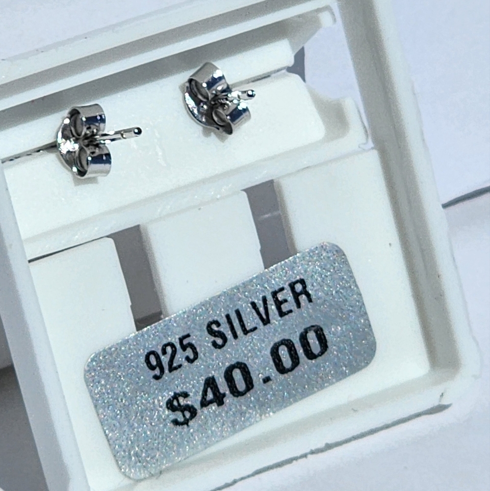 Blue Evil Eye Women's Sterling Silver 925 Cubic Zirconia Studded Earrings - Picture 5 of 5